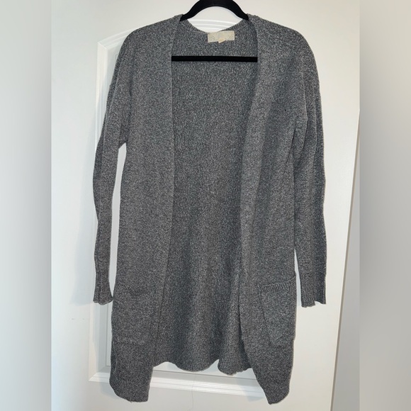 Pink Rose Charcoal Open Front Cardigan - Picture 1 of 2